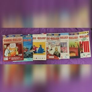 13 Comic Relief Magazines early to mid 90s & One 80s